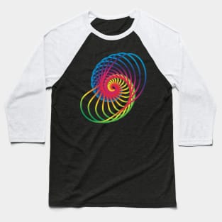 abstract multicolor spiral snail in black Baseball T-Shirt